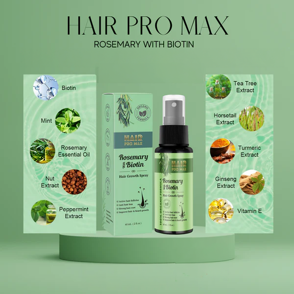 Hair Pro Max-Biotina con romero para el crecimiento del cabello en spray