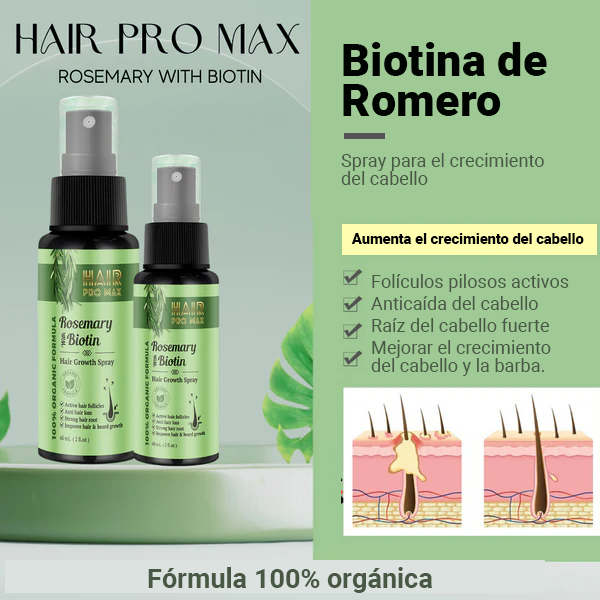 Hair Pro Max-Biotina con romero para el crecimiento del cabello en spray